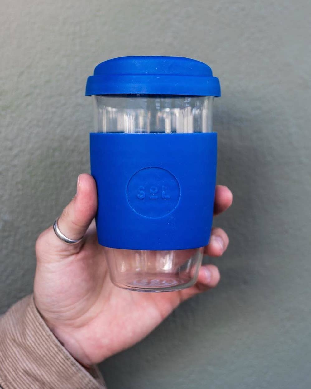 Winter Bondi Blue Glass Travel Tumbler