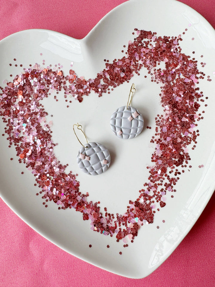 Mirrorball Hoops Clay Earrings 