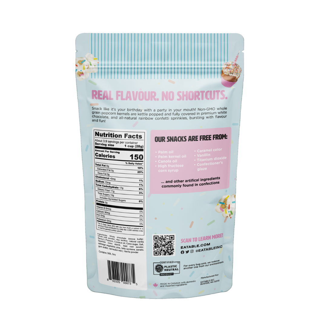 Birthday Cake White Chocolate Rainbow Popcorn