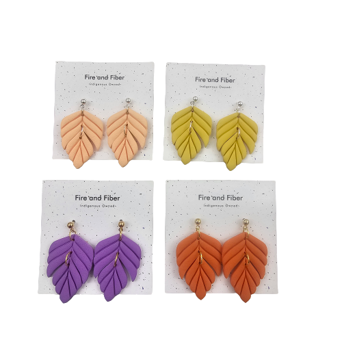 Double Feather Dangle Earrings - 1