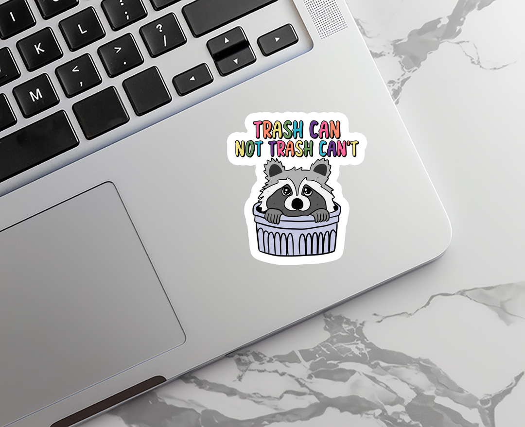 Trash Can Raccoon Sticker"