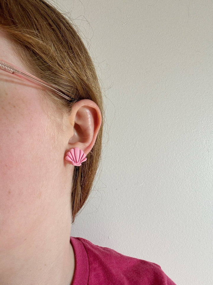 Seashell Stud Trio Clay Earrings