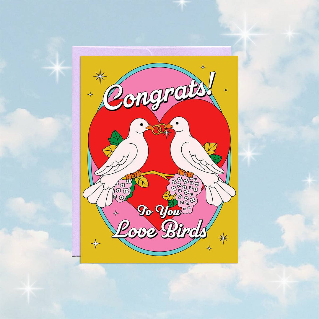 Love Birds Wedding Card