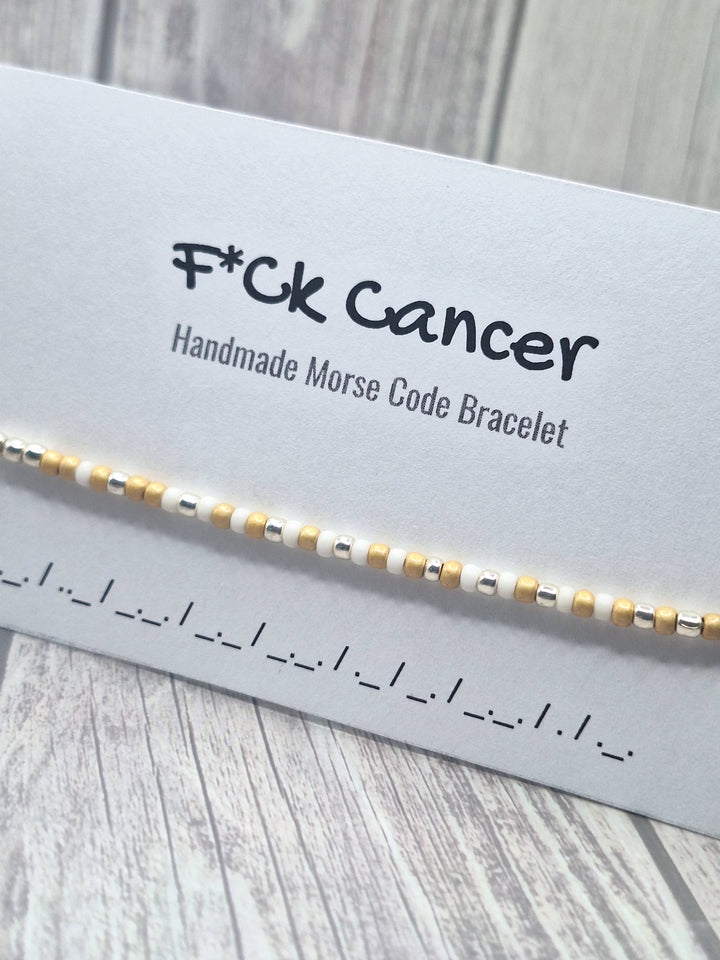 F*ck Cancer Morse Code Bracelet