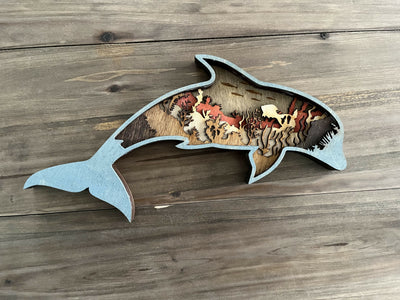 Dolphin 3D wallart