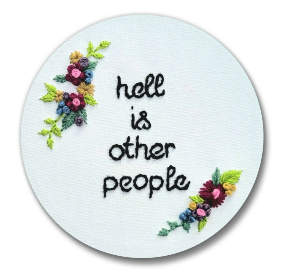 Hell is other people | Embroidery magnet