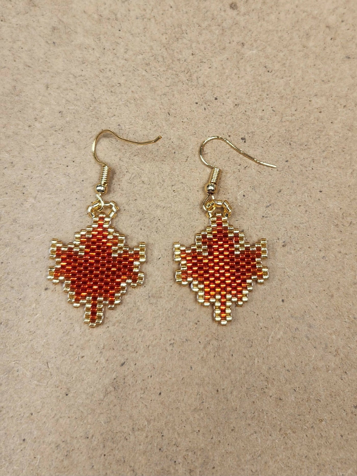 Gold Trimmed Maple Leaf Earrings