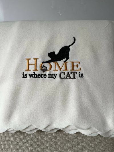 Home is Where my CAT is Fleece Blanket