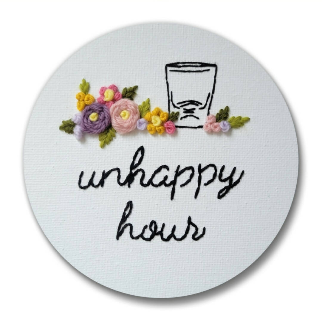 Unhappy Hour | Embroidery magnet