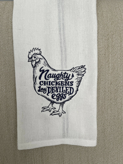 Naughty Chickens Tea Towel