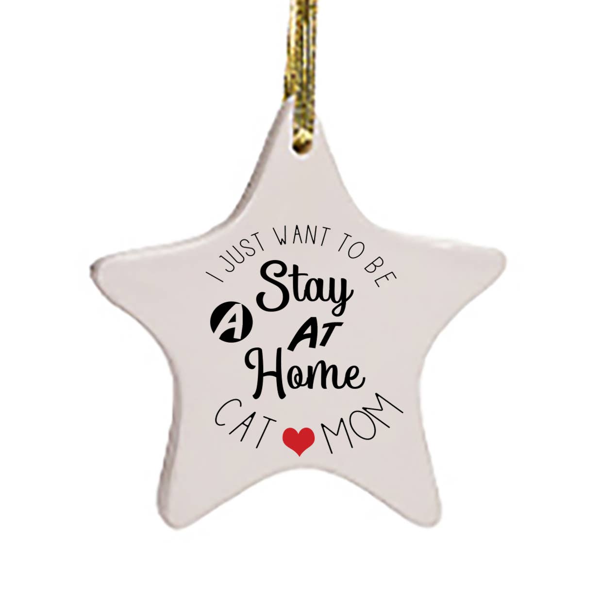Stay at Home Dog Mom Ceramic Ornament