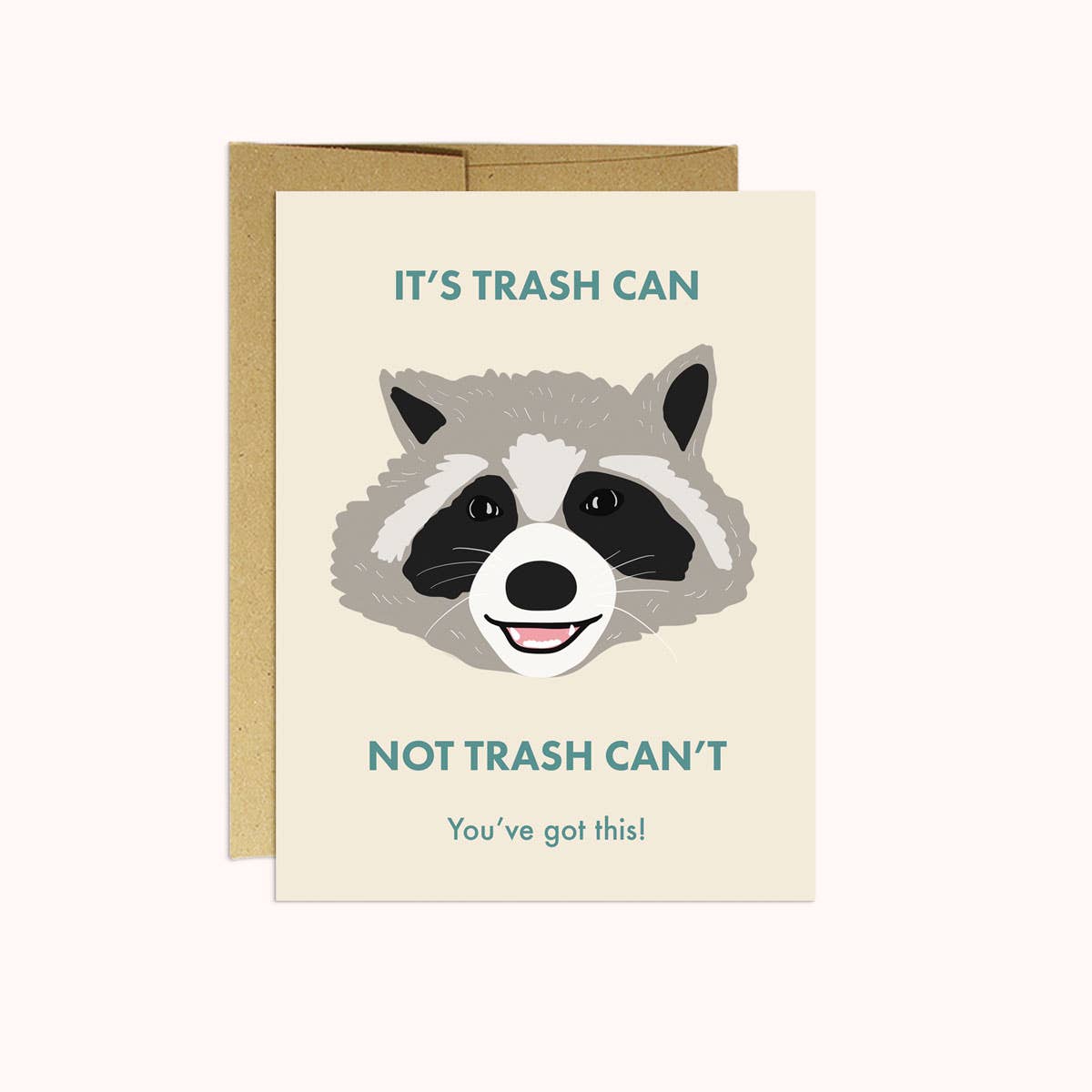 Raccoon Trash Can Encouragement Card