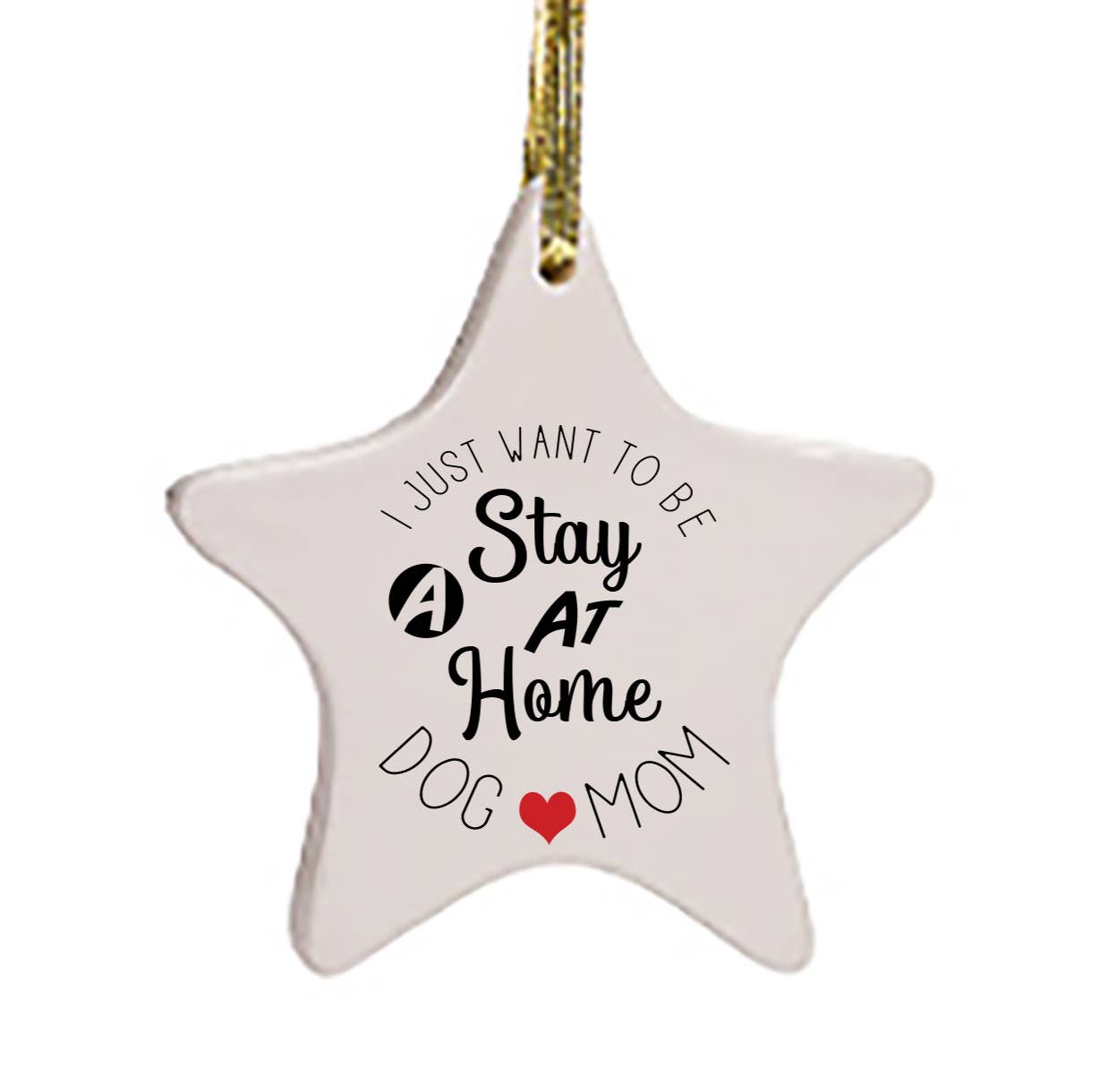 Stay at Home Cat Mom Ceramic Ornament