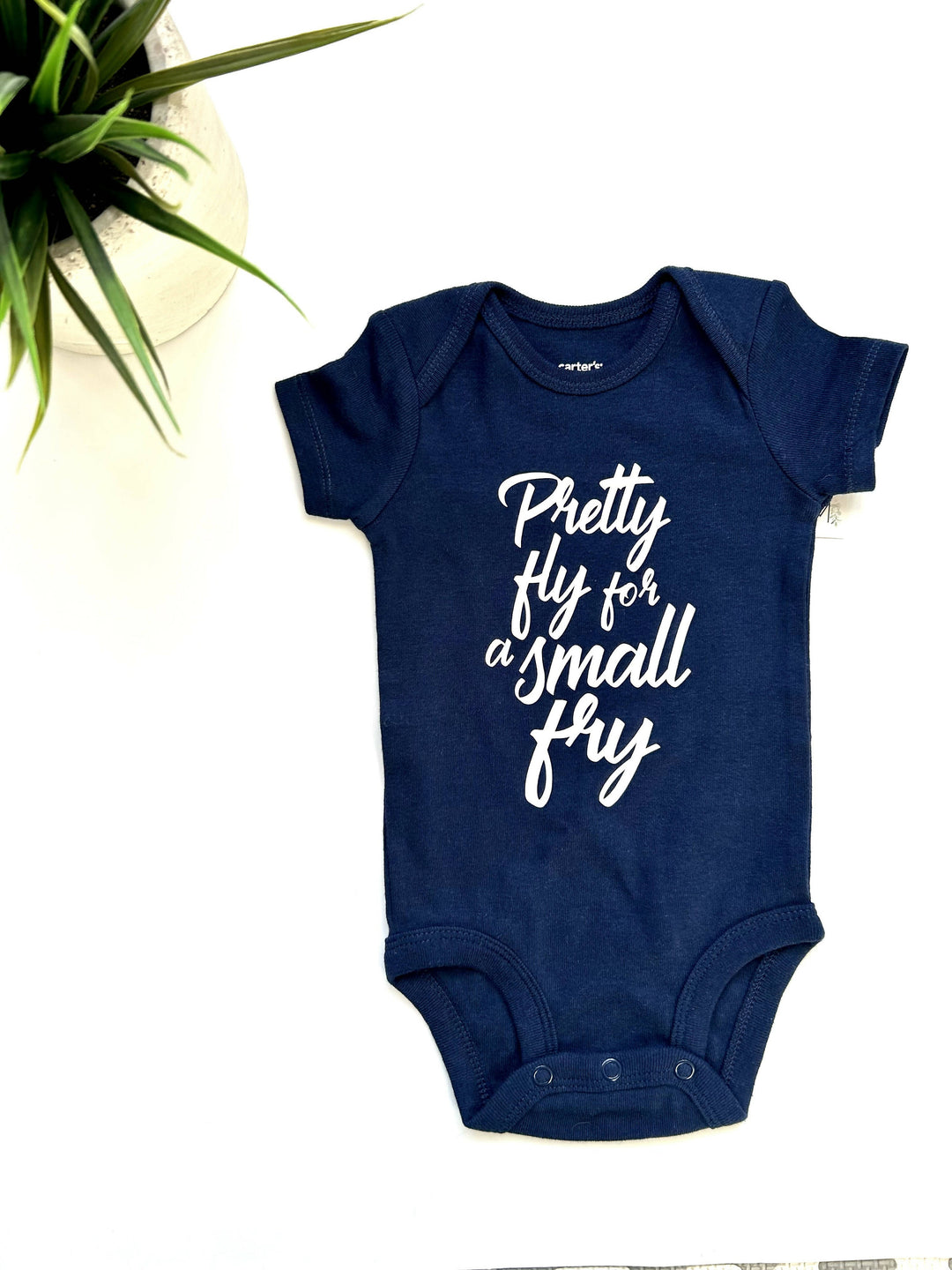 Pretty Fly for a Small Fry Onesie (Navy)