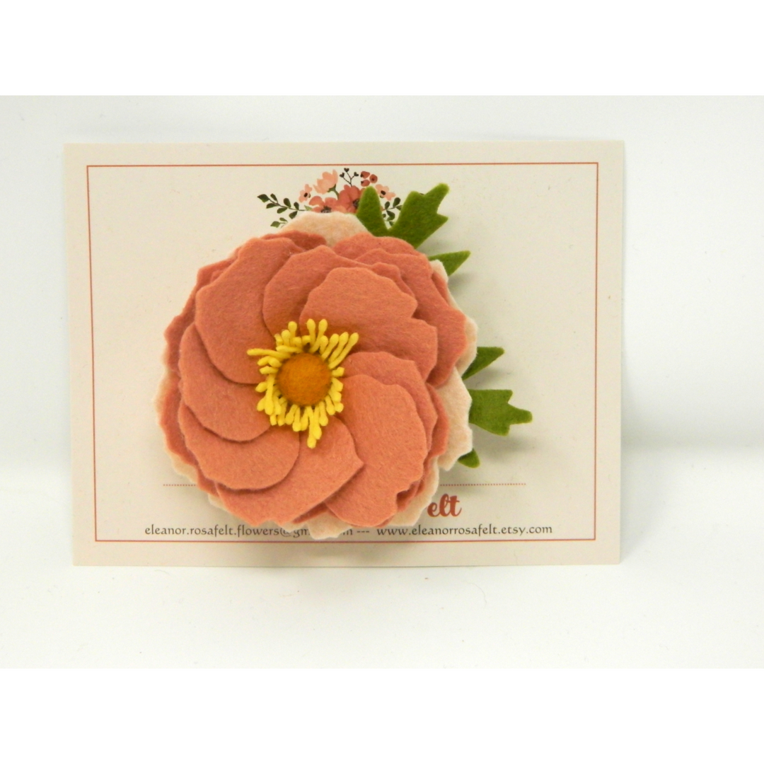 Felt Flower Pin including Poinsettias