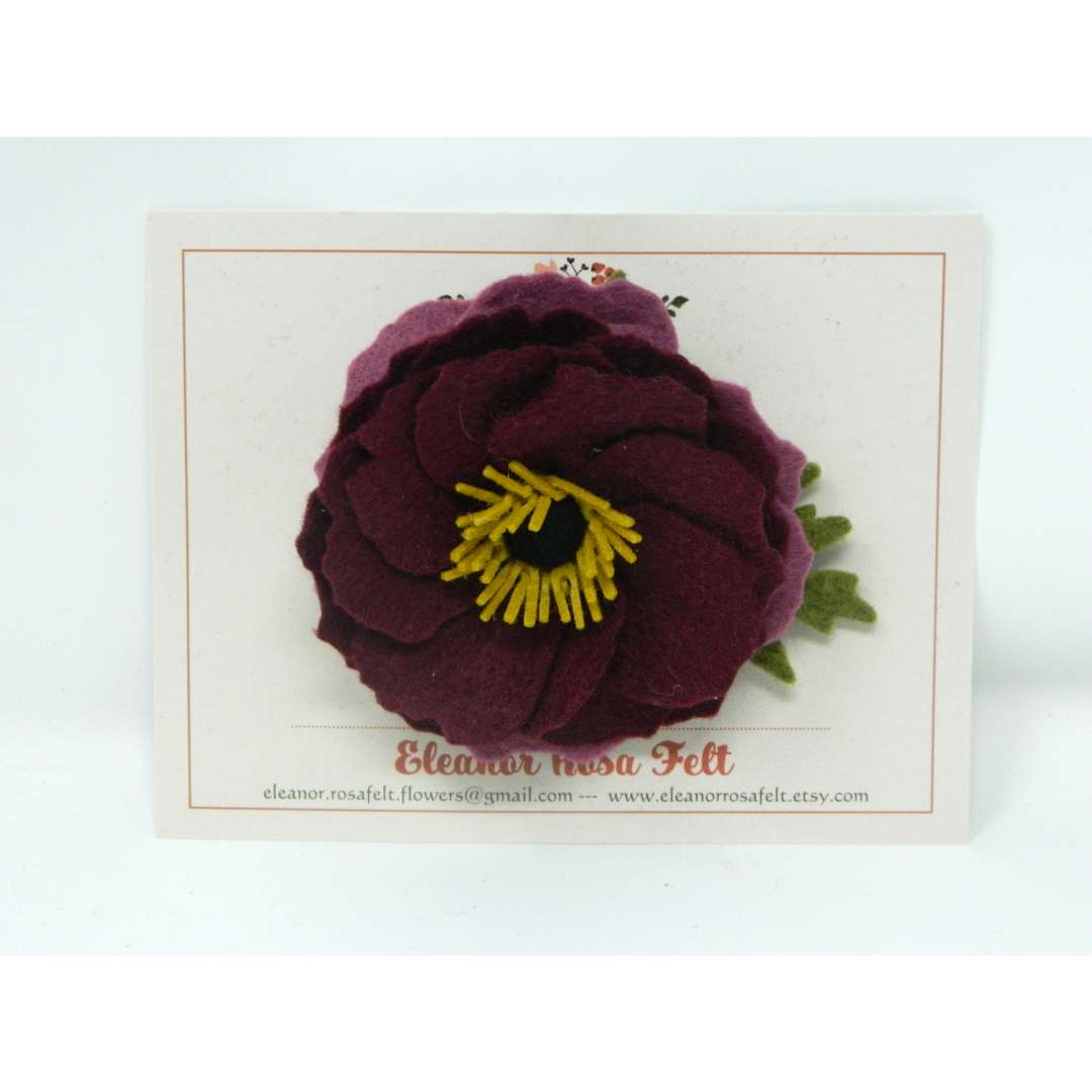 Felt Flower Pin including Poinsettias