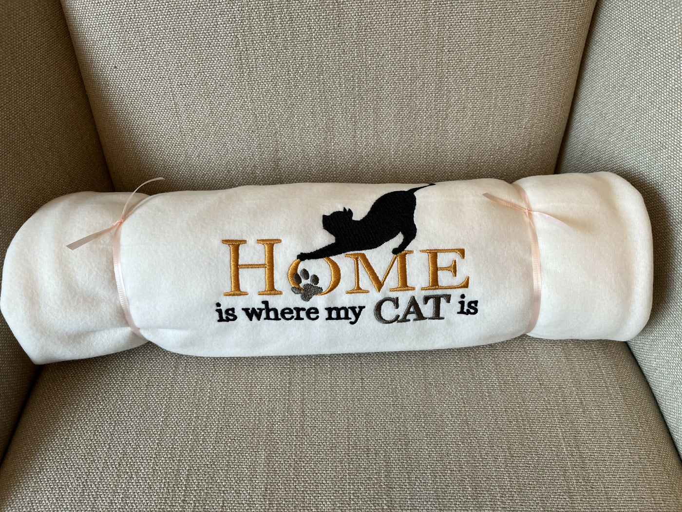 Home is Where my CAT is Fleece Blanket