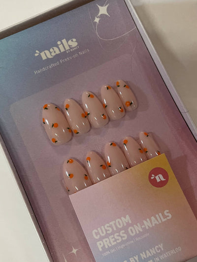 Orange Fruit Gel Press-on Nails