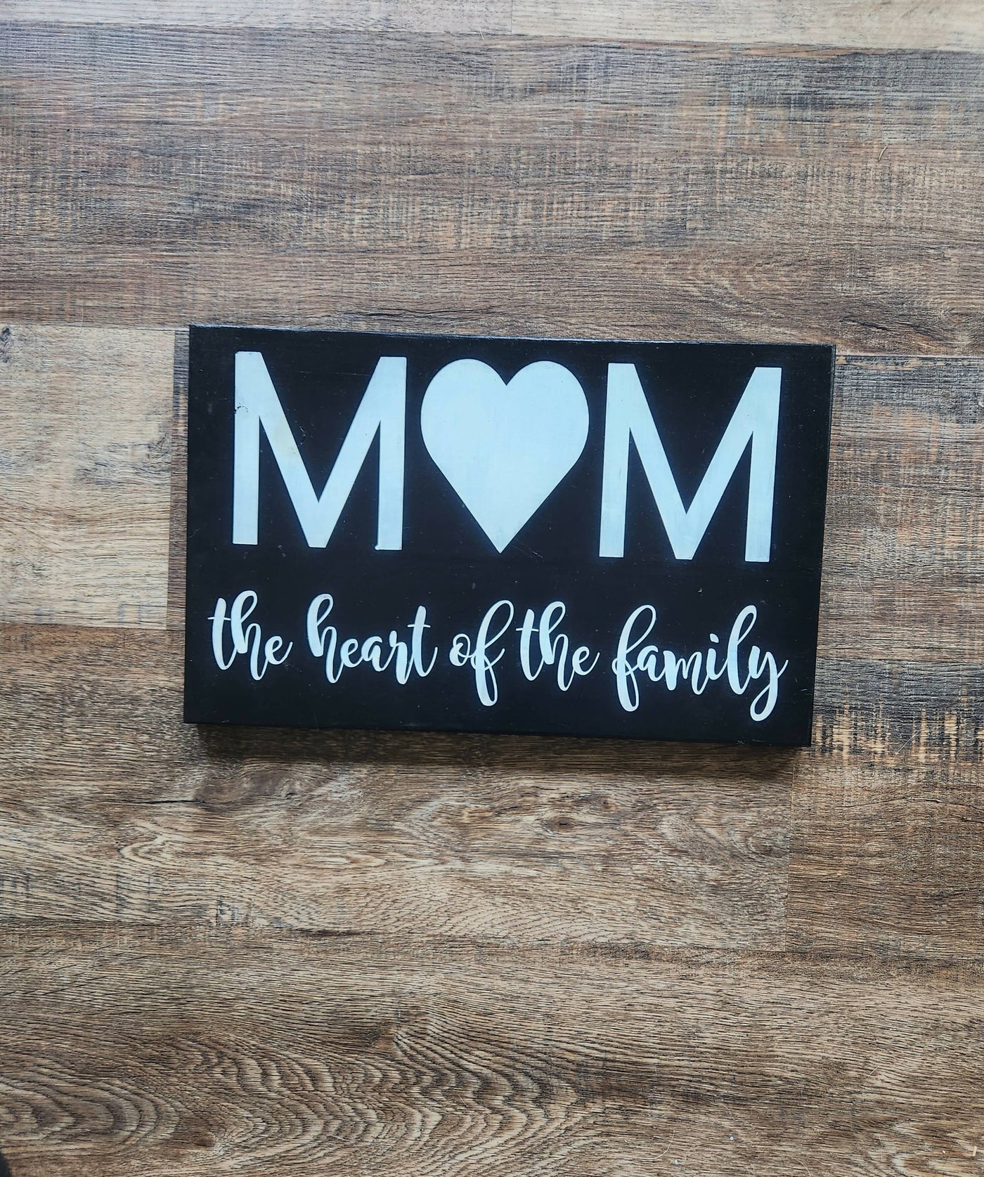 Mom is the heart of the family sign