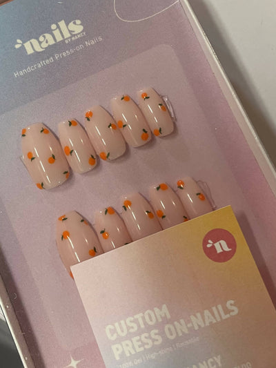 Orange Fruit Gel Press-on Nails