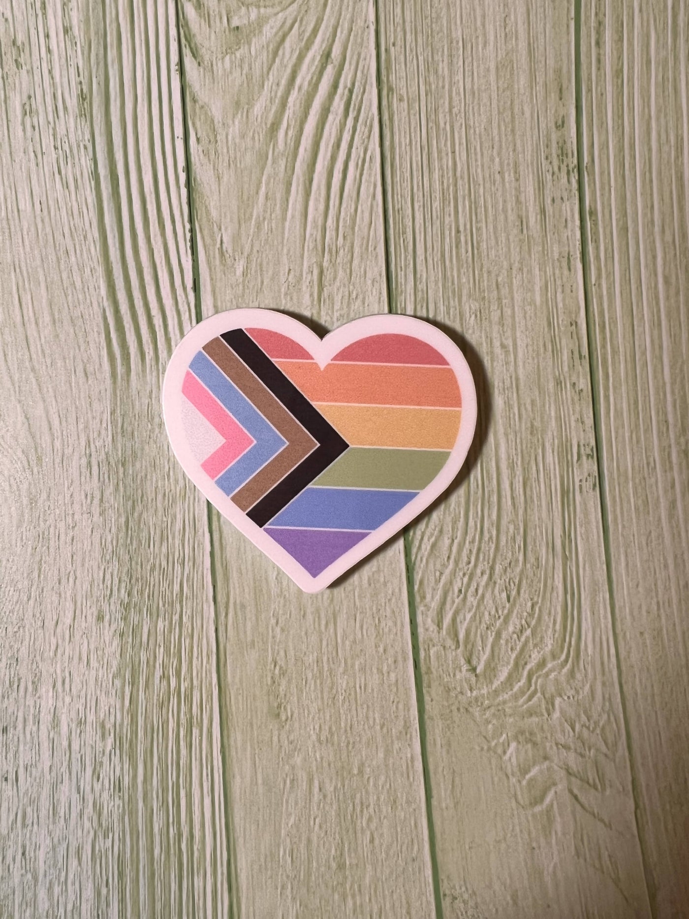 Pride Flag/Heart Sticker