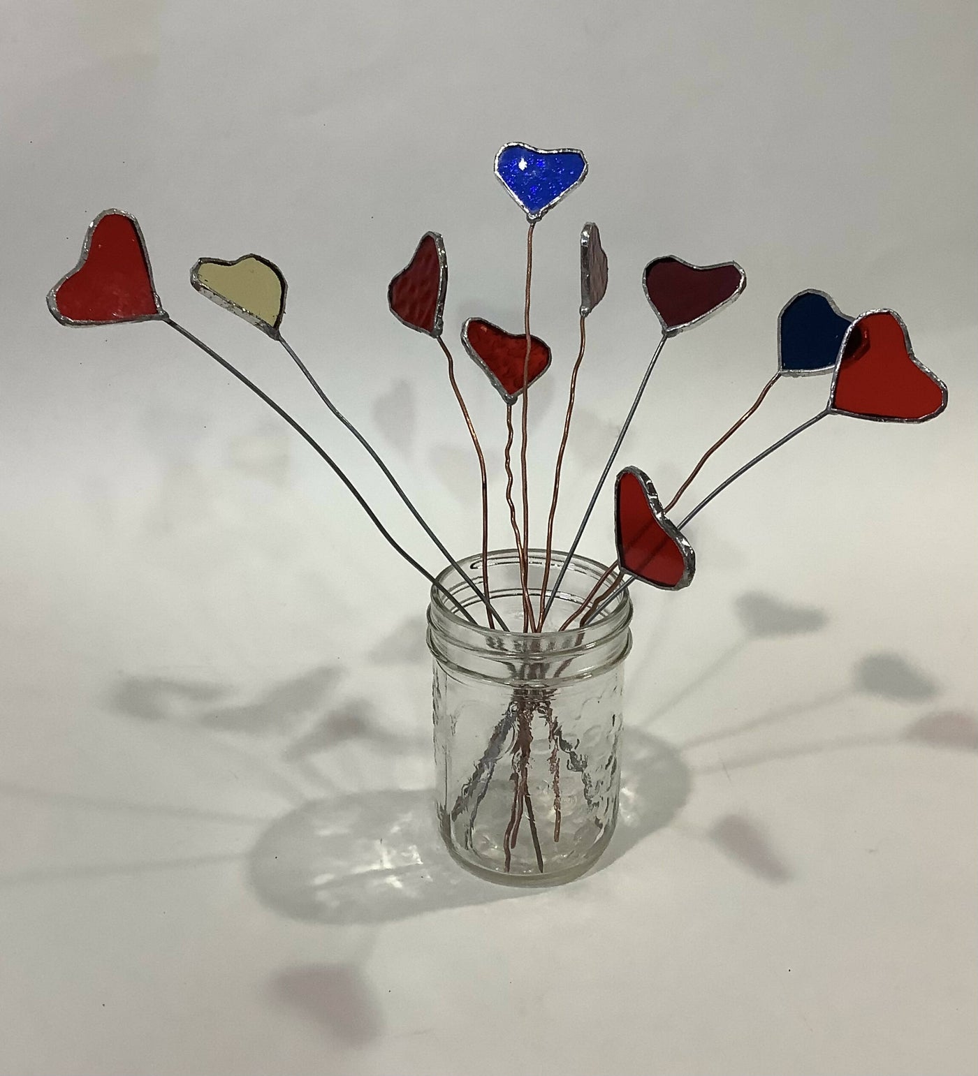 Stained Glass heart stake