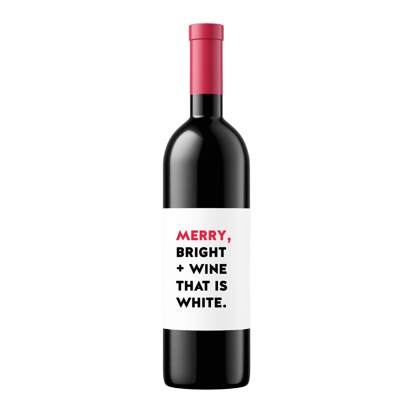 Merry, Bright and White Wine Label
