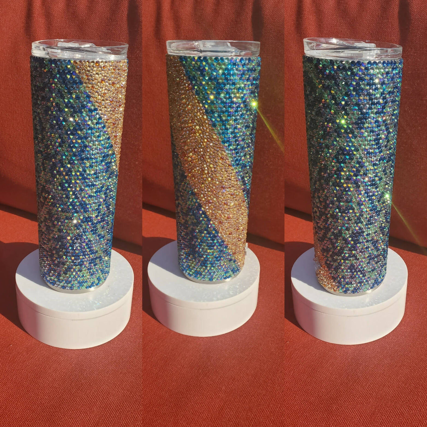 Under the Sea with Beach Strip Bling Tumbler