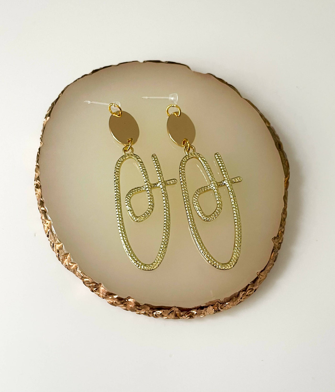 14K Gold Plated Dangle Earrings