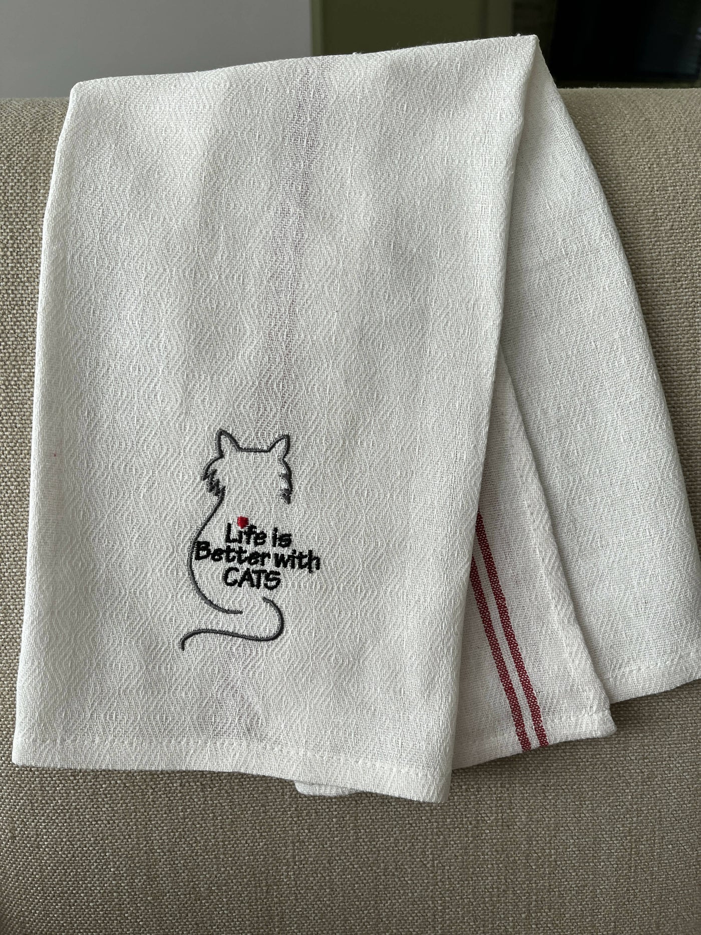 Life with Cats Tea Towel