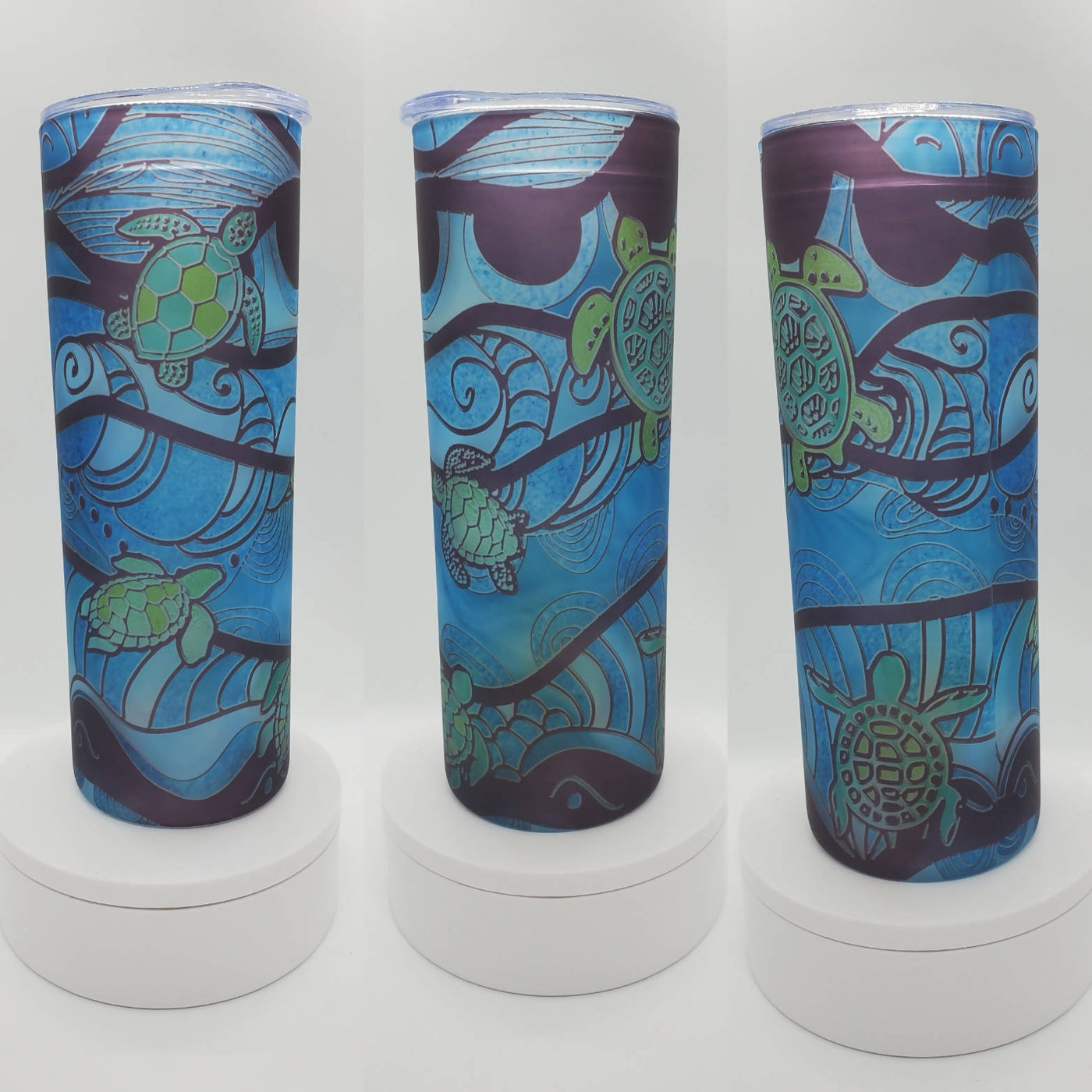 Stained Sea Glass Turtles Glass Tumbler