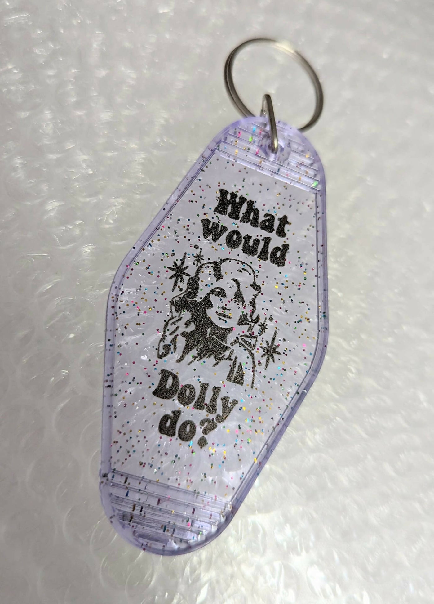 What Would Dolly Do Retro Motel Keychain