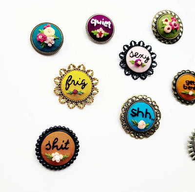 Embroidered vintage pin