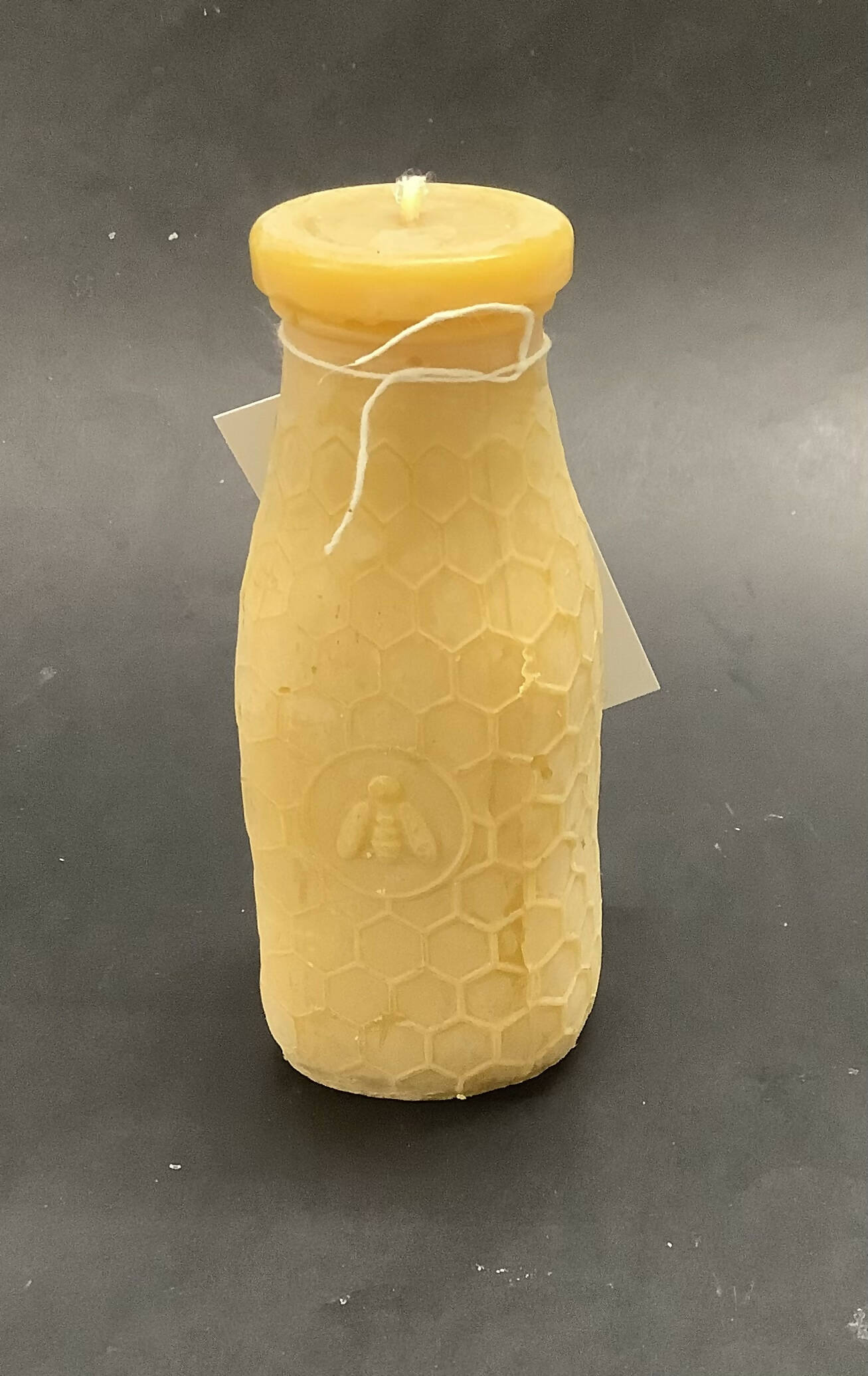 Milk Bottle Beeswax Pillar Candle