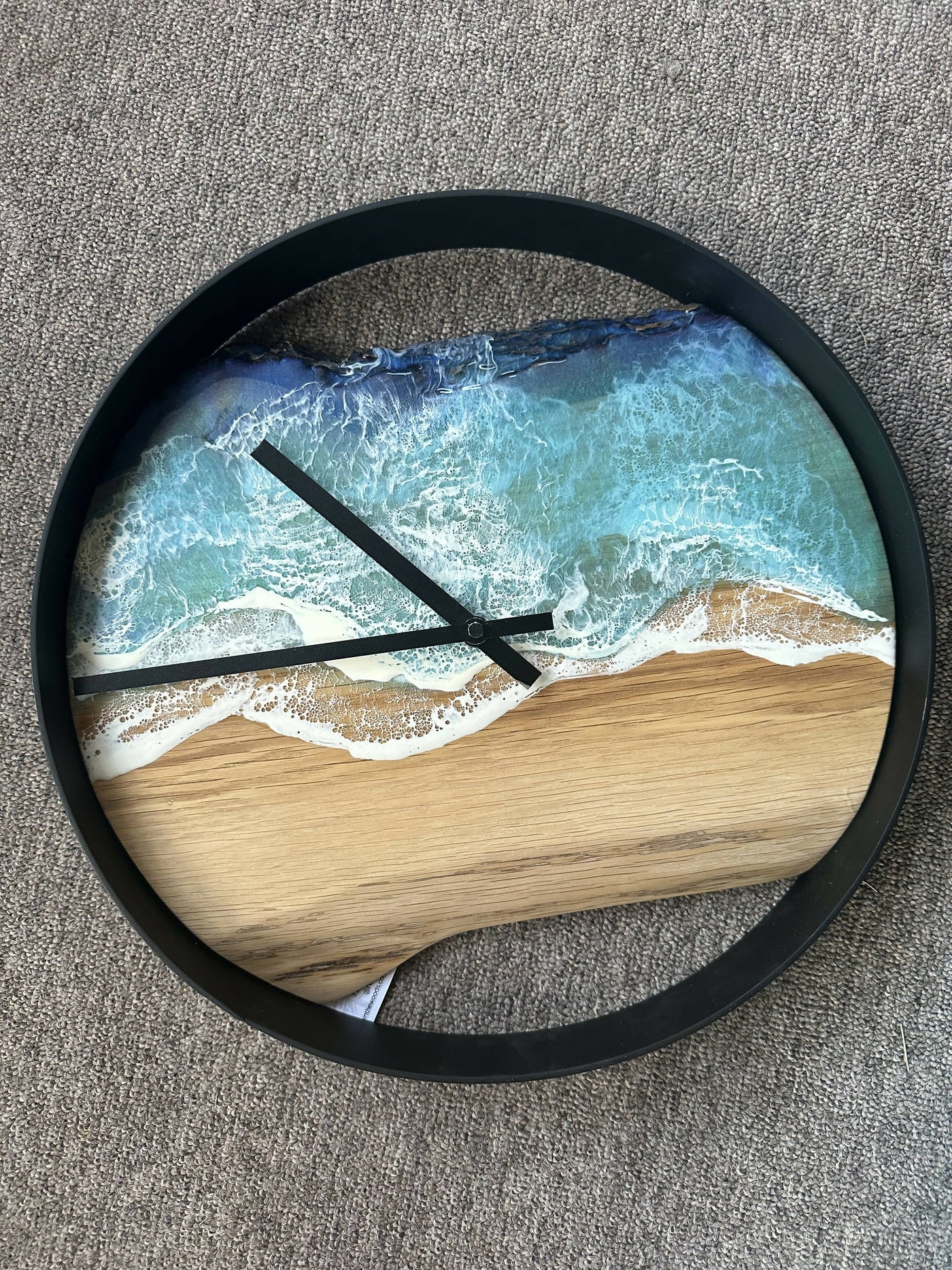 15” White Oak Ocean Clock