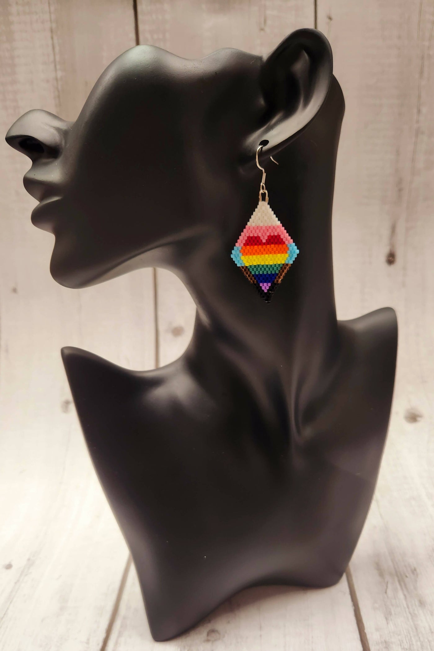Progressive Pride Flag Beaded Earrings