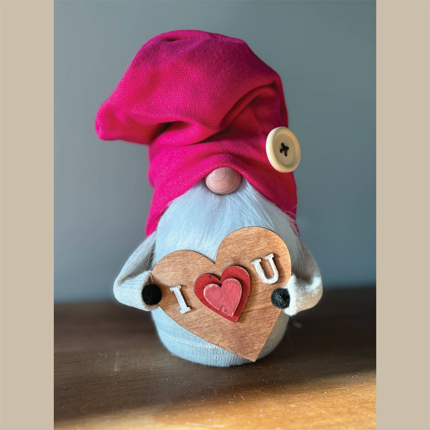 Wooden Heart Gnome