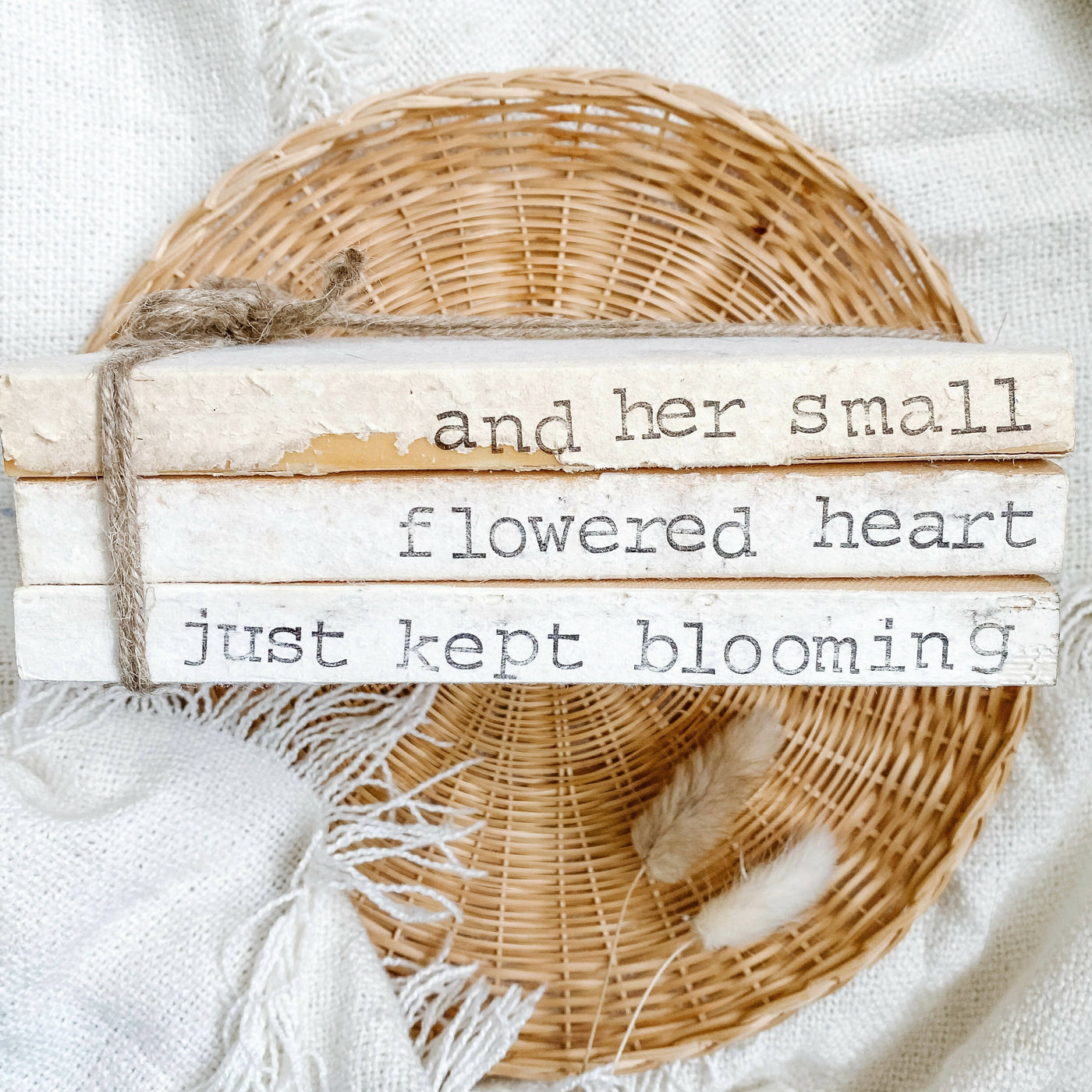 And Her Small Flowered Heart… Stamped Book Stack
