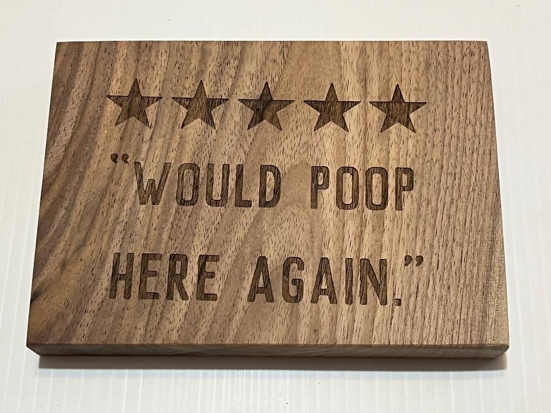 Would Poop Here Again Sign