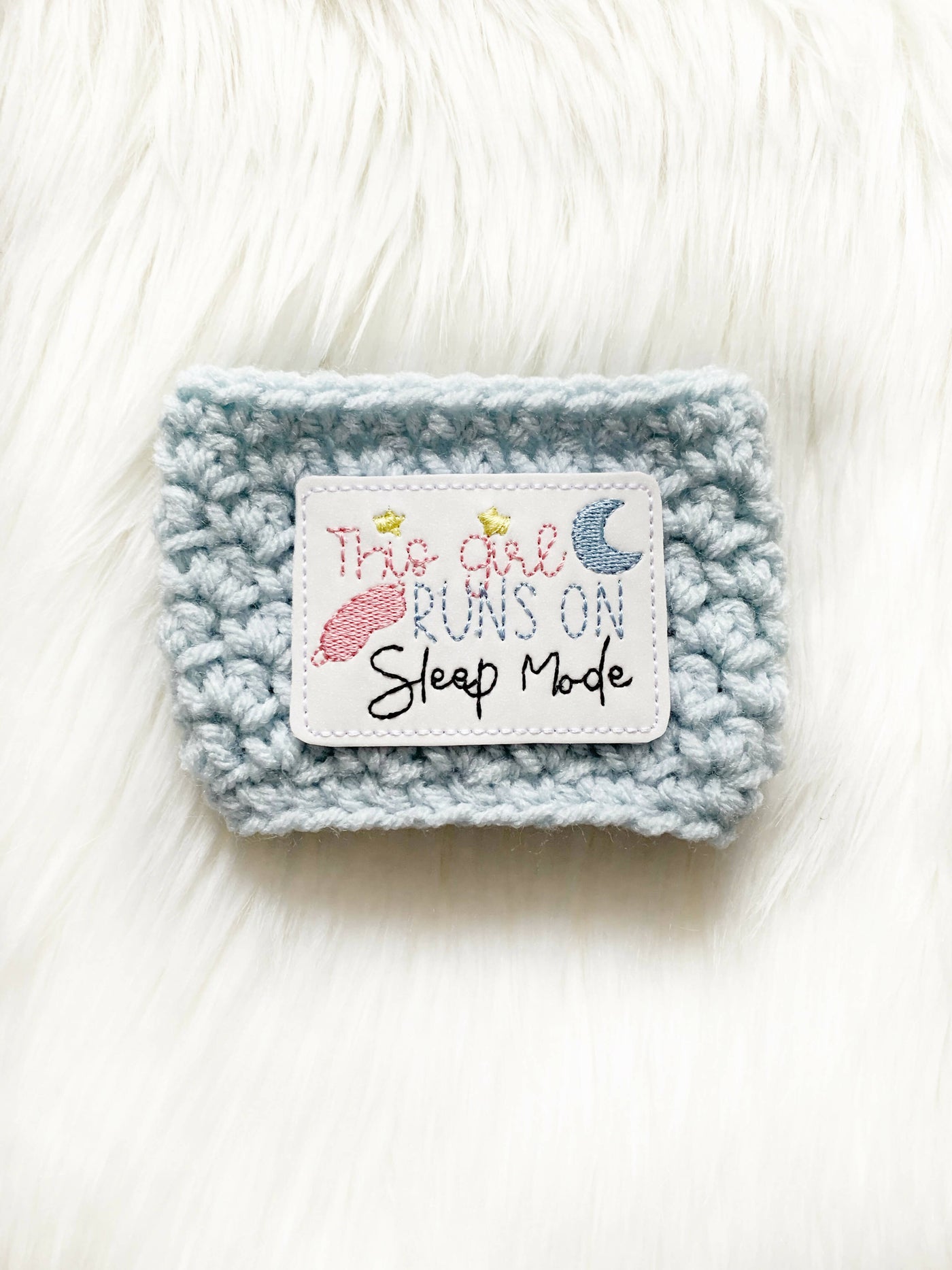 Run on Sleep Mode Crochet Cup Cozy