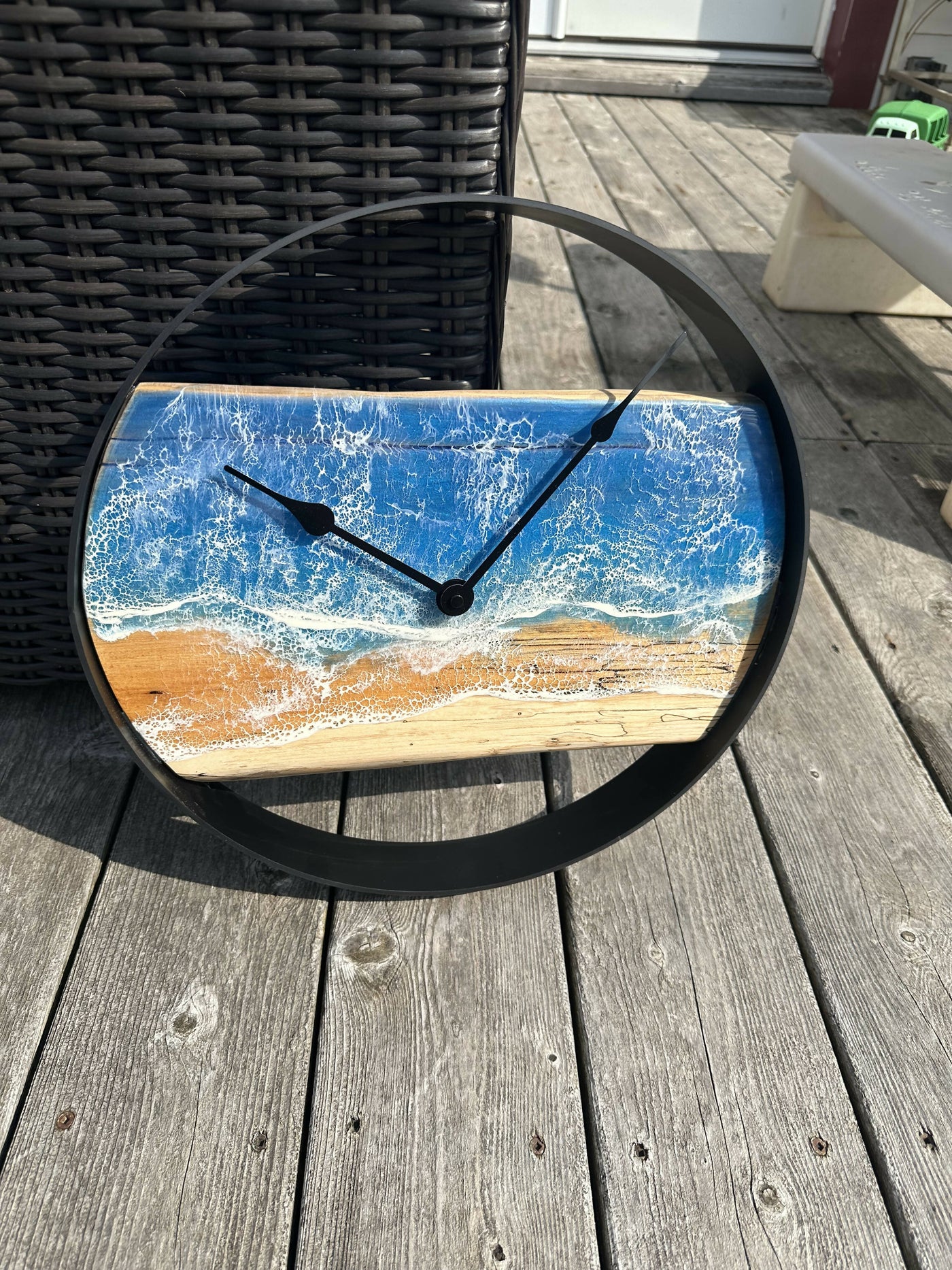 15” Spalted Maple Ocean Clock