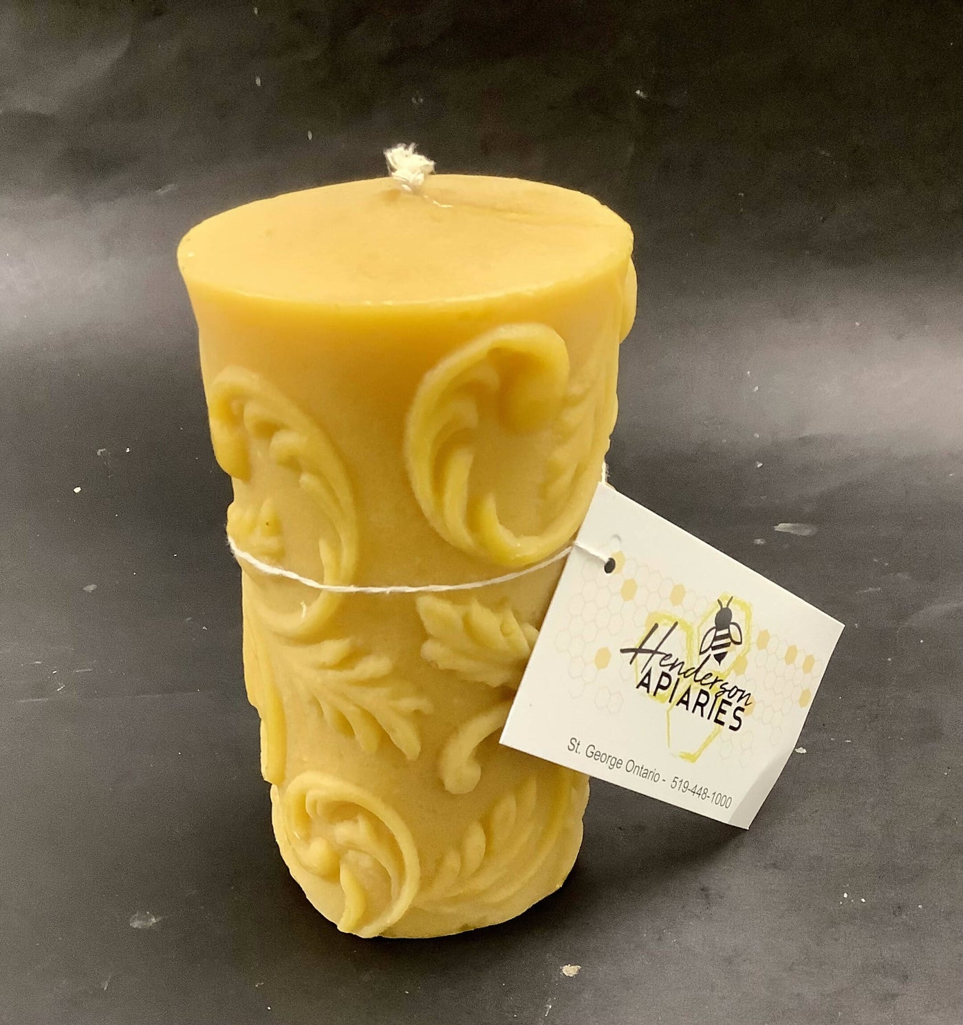 Large Fern Beeswax Pillar Candle