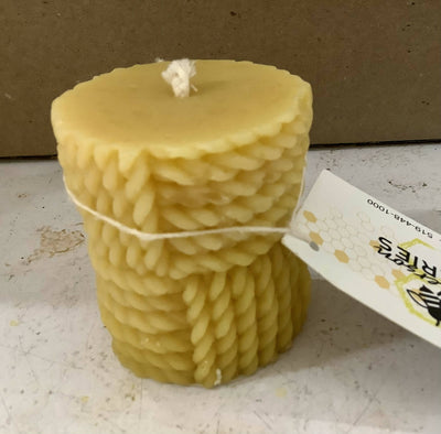 Rope Pillar Beeswax Candle