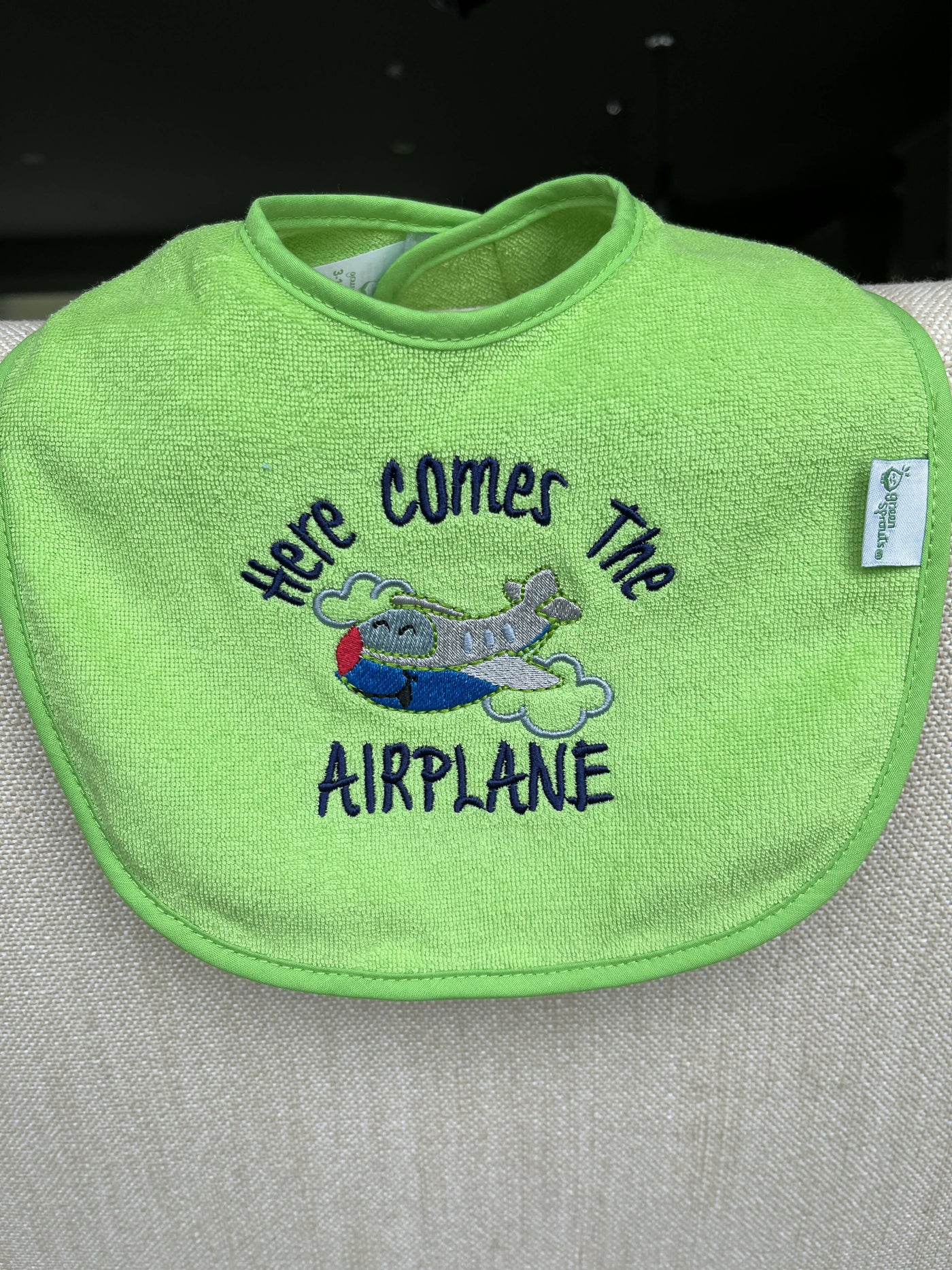 Here Comes The Airplane Baby Bib