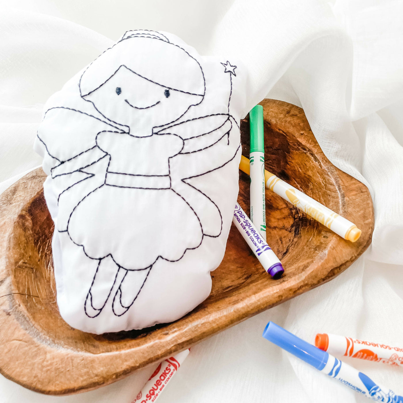 Fairy Colouring Doodle Pillow