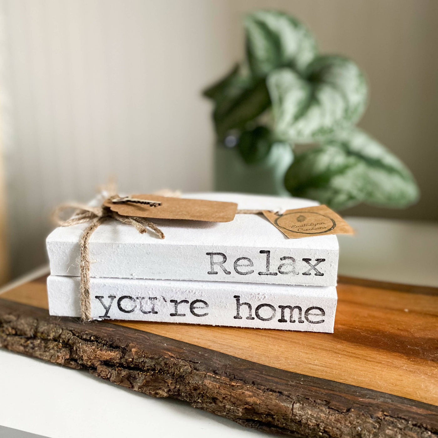 Relax You're Home Stamped Book Stack