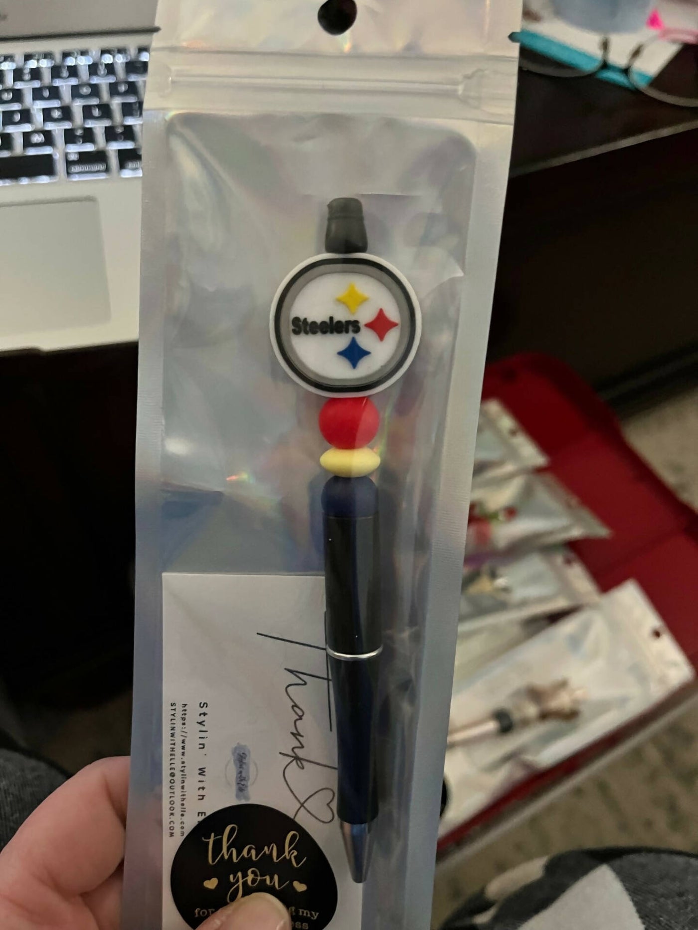 Steelers Football Pen - Black Ink