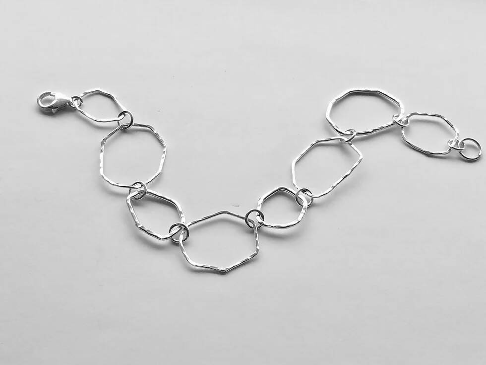 Unique Circle Hammered Bracelet